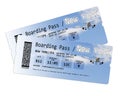 Airline boarding pass tickets to New York isolated on white Royalty Free Stock Photo