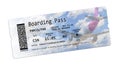 Airline boarding pass tickets on white with space for t Royalty Free Stock Photo