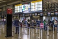 Airline check-in area at Passenger Terminal from Governador Franco Montoro International Airport, known as Cumbica Airport