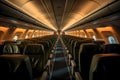 airline commercial passenger jet cabin without people