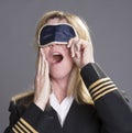 Airline crew member suffering from sleep deprivation