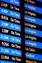 Airline Flights Information Board Arrivals and Departures Traveling Los Angeles