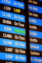 Airline Flights Information Board Arrivals and Departures Traveling Seattle San Jose Spokane
