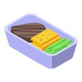 Airline food icon, isometric style