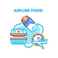 Airline Food Vector Concept Color Illustration