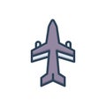 Color illustration icon for Airline, jet and airway