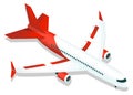 Airline jet icon. Isometric plane. Flying airplane