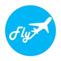 The airline logo on blue background