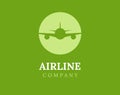 Airline logo plane travel icon. Airport flight world aviation. Aircraft business tourism logo