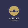 Airline logo plane travel icon. Airport flight world aviation. Aircraft business tourism logo