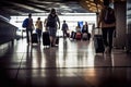 Airline Passengers in an Airport, Generative AI Royalty Free Stock Photo