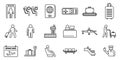 Airline passengers icons set outline vector. People case Royalty Free Stock Photo