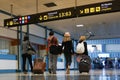 Airline passengers inside the Valencia Airport