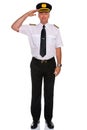 Airline pilot salute. Royalty Free Stock Photo