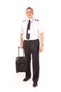 Airline pilot with trolley Royalty Free Stock Photo