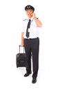 Airline pilot with trolley Royalty Free Stock Photo