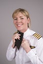 Airline pilot wearing a uniform cravat