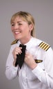 Airline pilot wearing a uniform cravat