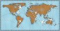 Airline planes travel flights world map Royalty Free Stock Photo