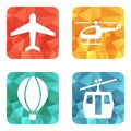 Airline service transport icons