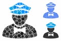 Airline Steward Composition Icon of Circle Dots