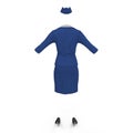 Airline Stewardess Uniform on white. 3D illustration