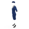 Airline Stewardess Uniform on white. 3D illustration