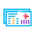 Airline Ticket Boarding Pass Icon Thin Line Vector Royalty Free Stock Photo