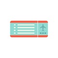 Airline ticket isolated on white, vector illustration, flat style Royalty Free Stock Photo