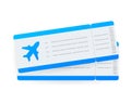 Airline tickets or boarding pass inside of special service envelope. Vector stock illustration