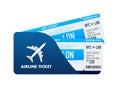 Airline tickets or boarding pass inside of special service envelope. Vector stock illustration. Royalty Free Stock Photo