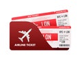 Airline tickets or boarding pass inside of special service envelope. Vector stock illustration. Royalty Free Stock Photo