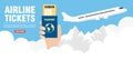 Airline tickets. Time to travel concept design flat Royalty Free Stock Photo