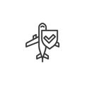 Airline Travel Insurance line icon