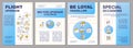 Airline upgrade blue brochure template