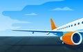 Airliner on a airfield vector illustration