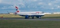 Airliner from British Airways arriving to Copenhagen Airport