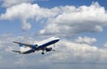 Airliner In Cloudy Sky