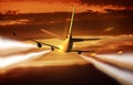 Airliner Flight Rear View Royalty Free Stock Photo