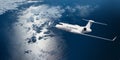 Airliner flying above Atlantic Ocean Royalty Free Stock Photo