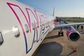 Airliner fuselage close up