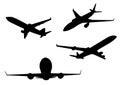 Long haul Passenger Aircraft Silhouettes