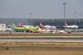 Airliners parked at palma de mallorca airport