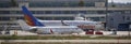 Airliners parked at palma de mallorca airport wide