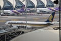 Airlines flight in Suvarnabhumi International Airport