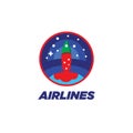 Airlines Logo Design Template. Space Travel logo. Royalty Free Stock Photo