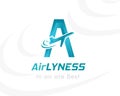 Airlines logo template. Vacation or tourism emblem Royalty Free Stock Photo