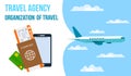 Airlines, Travel Agency Horizontal Vector Banner