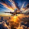 airoplane in the sky Royalty Free Stock Photo