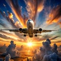 airoplane in the sky Royalty Free Stock Photo